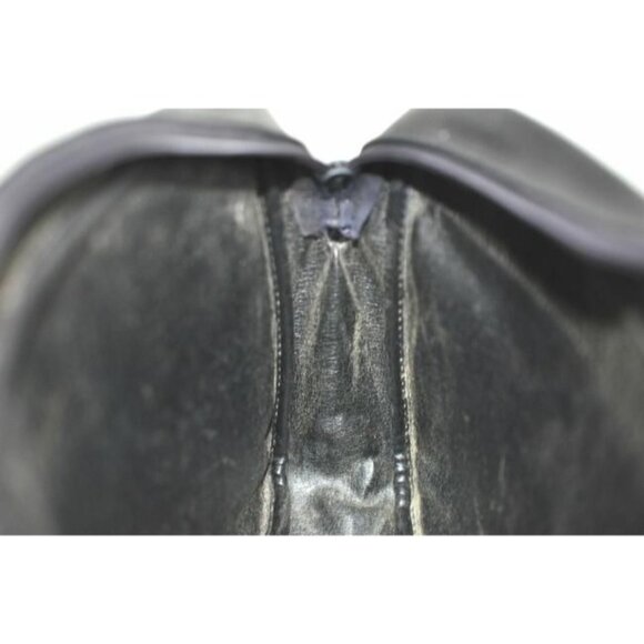 Retro Dior Black Leather 2-way Shoulder Bag or Clutch w Gold Accents - Picture 7 of 11